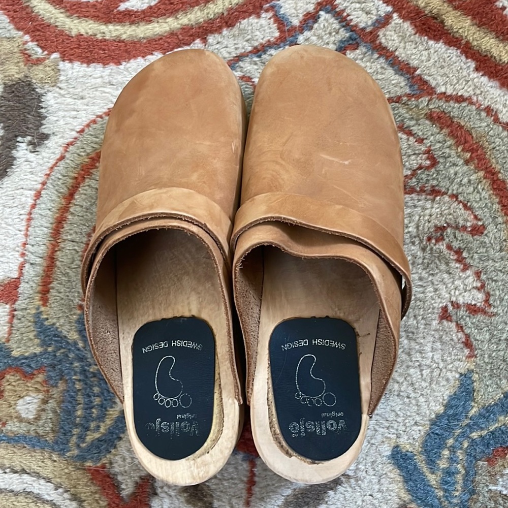 Vollsjo tan suede clogs size 39